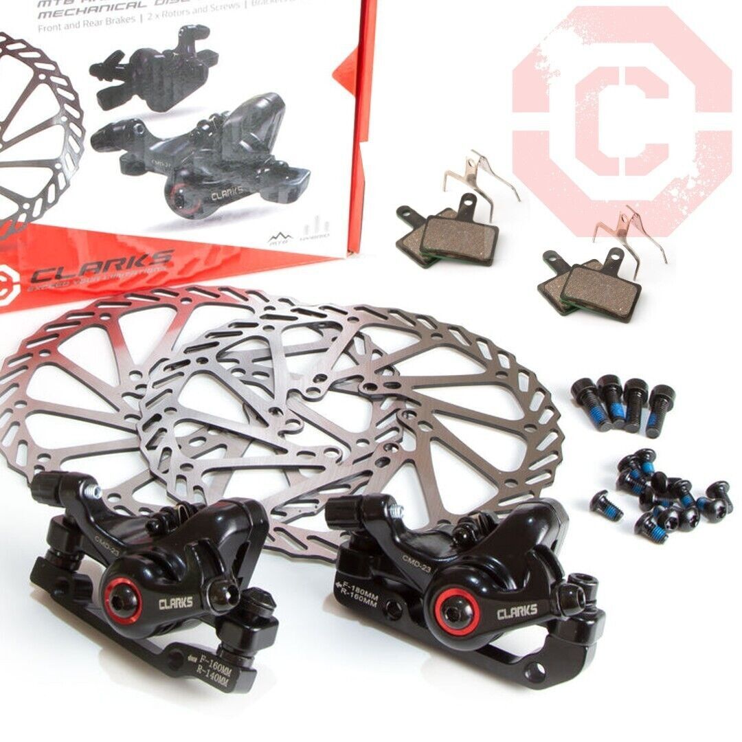 CLARKS CMD-23 FRONT REAR MECHANICAL DISC BRAKE SET 160mm Rotors -FAST UK  STOCK