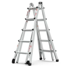 22 Ft Aluminum Adjustable Ladder Folding Extension Stepladder Multi-Use Ladder