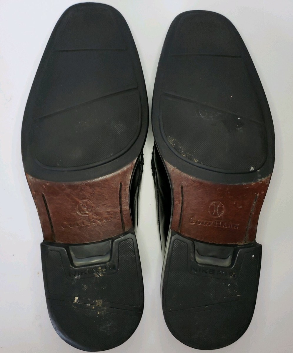 Cole Haan NikeAir Mens 11 Black Leather Moc-Toe Dress 
