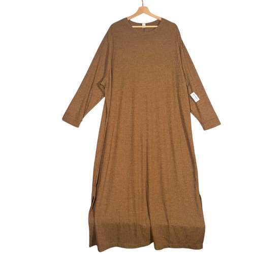 Old Navy Sweater Dress Womens Sz 4X Brown Knit Ribbed Stretch Neck Pullover - Picture 3 of 7