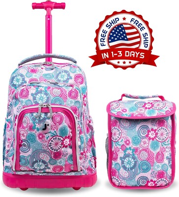 Mochila Frambuesa Azul Con Ruedas Calidad Para Viajar y Escuela Escolar NEW US