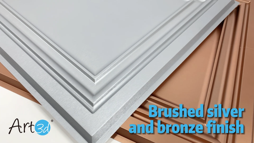 Art3d 12-Pack PVC Ceiling Tiles in Argent Silver??2x2ft Each??Covering 48 sq.ft - Video 1 of 1