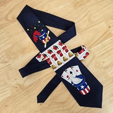 Vintage Dino Romano Handmade Tie 3.75"x55" Magic Casino Slots 1990s MADE IN USA