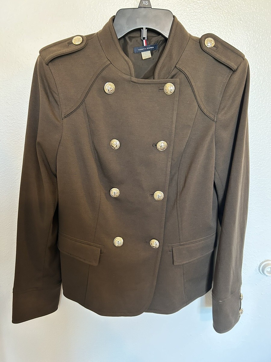 Gold Button Down Jacket Gold Tommy Hilfiger Coat Tommy Hilfiger