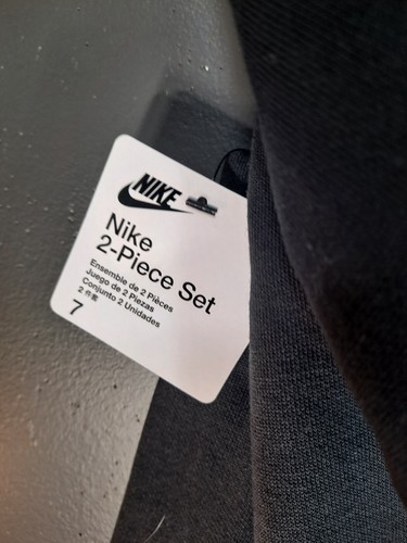 $52 Nike Boys 2 Pc Sweat Shirt Pants Set Age 6-7 Large 116-122cm Dark Stucco NWT - Picture 23 of 26
