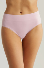 Wacoal Feeling Flexible Seamless Pink Hi Cut Brief Panties L34520 Size XL