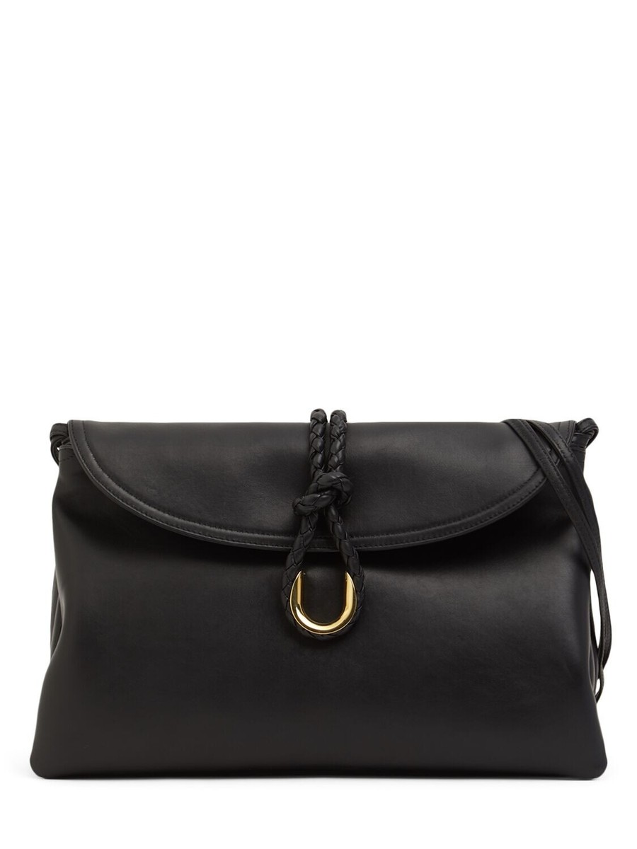 BOTTEGA VENETA Liberta Medium $4200 Black Smooth Leather Cross