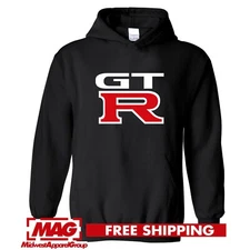 GT-R HOODIE Nissan Auto Motor Car Black Logo High Performance Sweatshirt GTR