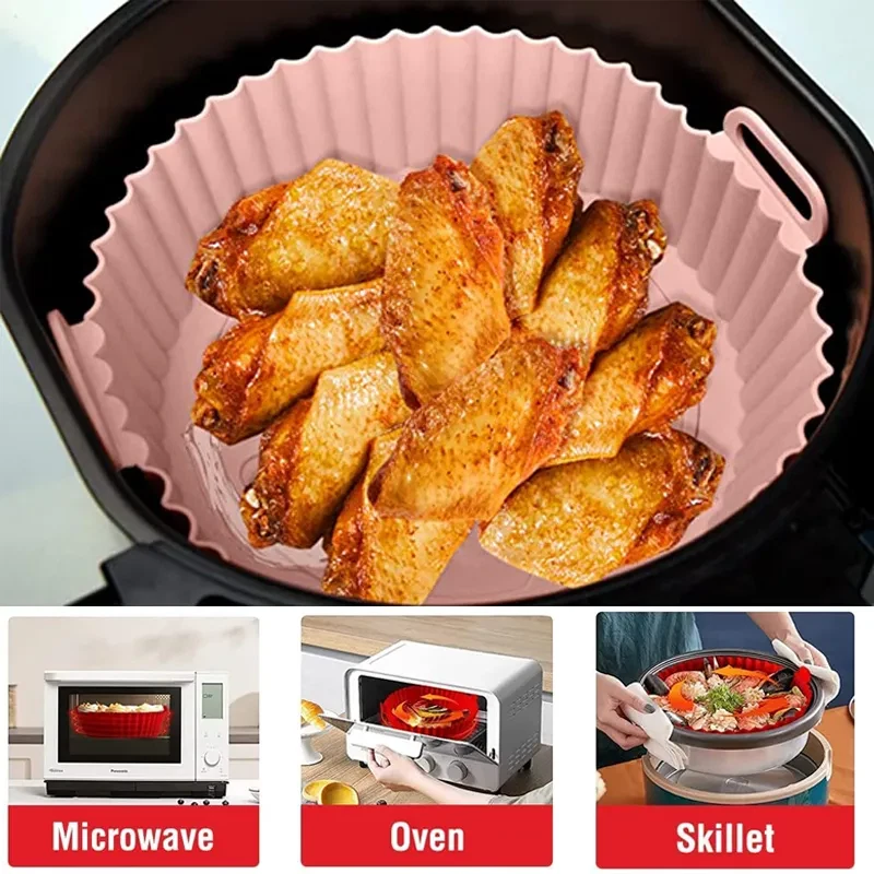 Air Fryer Silicone Pot Air Fryer Basket Liners Non-Stick Safe Oven Baking Tray Air Fryer Silicone Pot Air Fryer Basket Liners Non-Stick Safe Oven Baking Tray