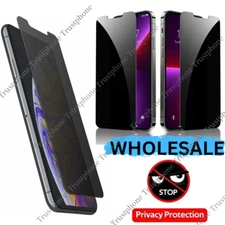Privacy Screen Protector Tempered Glass Lot For iPhone 14 13 12 11 Pro Max XR 8