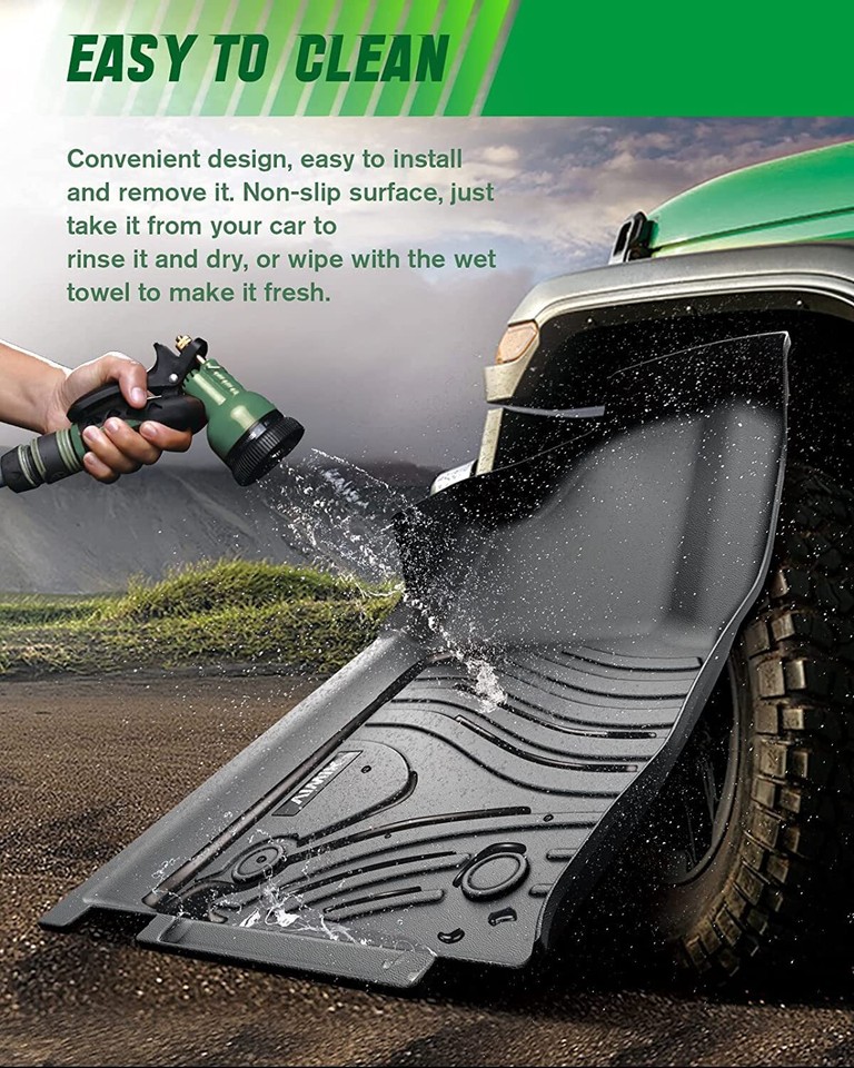 Floor Mats Liner For 20132018 Toyota RAV4 AllWeather TPE Black Front