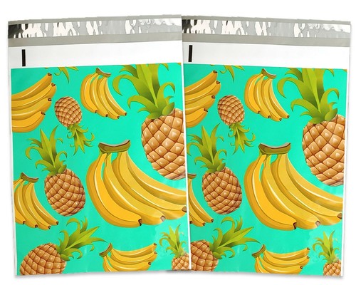 Poly Mailers 10x13 Tropical Theme Teal Pineapple Banana Shipping Mailing AQUA - Picture 89 of 108