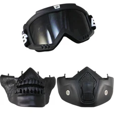 Birdz Eyewear Skylark/SkullBird Motorcycle Goggles/Detachable Masks/Smoke Lenses