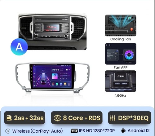 KIA SPORTAGE 4 - dal 2017 al 2022 Autoradio Android 12 CARPLAY RDS NAVI BLUETOOT - Zdjęcie 11 z 18