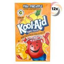 12x Packets Kool-Aid Pina-Pineapple Flavor Caffeine Free Soft Drink Mix .14oz