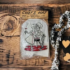 Original Vtg 1960s Chef Hat With Sausages For Letters -S2