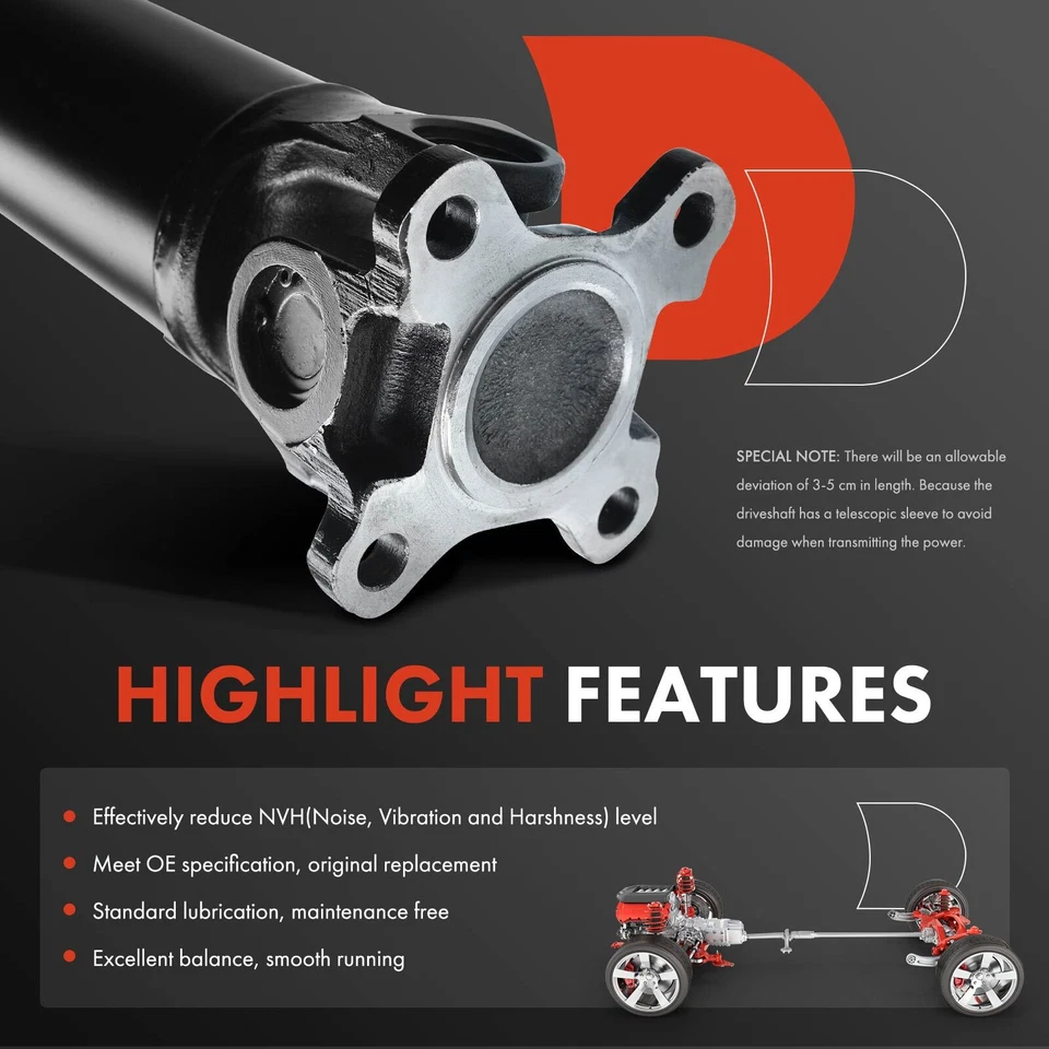 A-Premium Driveshaft Prop Shaft Assembly Rear for BMW 535i 1985-1988 635CSi 3.5L - Image 4 of 4