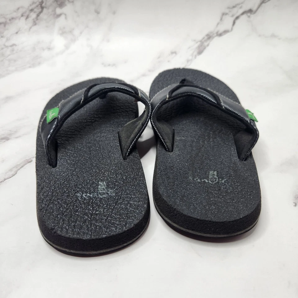 Sandalias Sanuk para niños Root Beer acogedoras sin cordones negras unisex niños 12-13 Foto 3 de 4