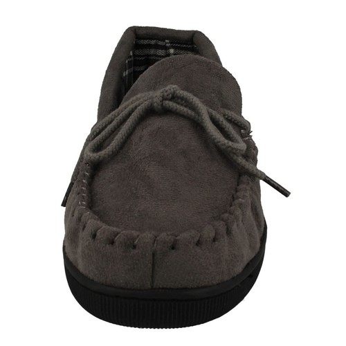 Mens Rose Bank Moccasin Slipper Ken Mocc Slip On Grey or Navy - Picture 7 of 12