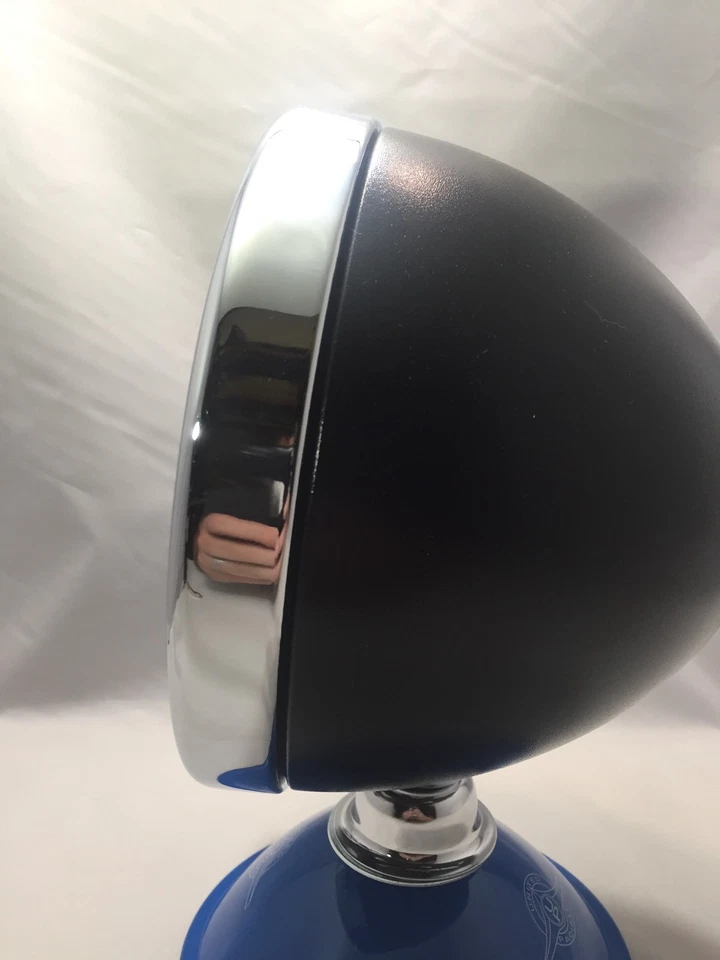 一对黑色 Dietz 7 英寸车头灯桶总成有线热杆带镀铬边框 — 第 4/4 张图片