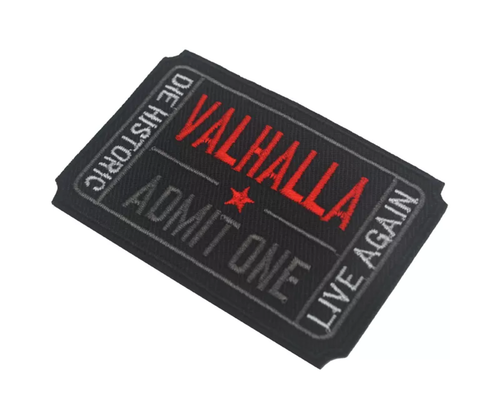 Valhalla Admit One Ticket Viking Nordic Embroidered Hook and Loop Morale Patch A - Picture 2 of 3