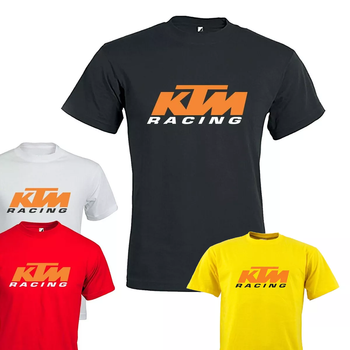 T-Shirt Maglietta con Stampa KTM Racing Tshirt Nera Bianca Rossa Donna Uomo