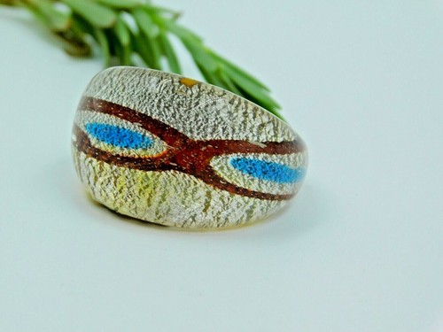 Italian Glass Silver Foiled Ring Sacred Dome Ring, Multicolor Glass Ring US"8.5 - Picture 3 of 4