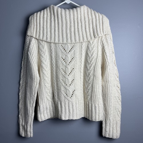 Icelandic Design Women’s Sweater Wool Silk Mohair Nylon Blend Size Med Cream NWT - Picture 6 of 10