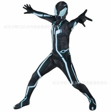 Tron Legacy Bodysuit Sam Flynn Jumpsuit Superhero Cosplay Costume Halloween Prop
