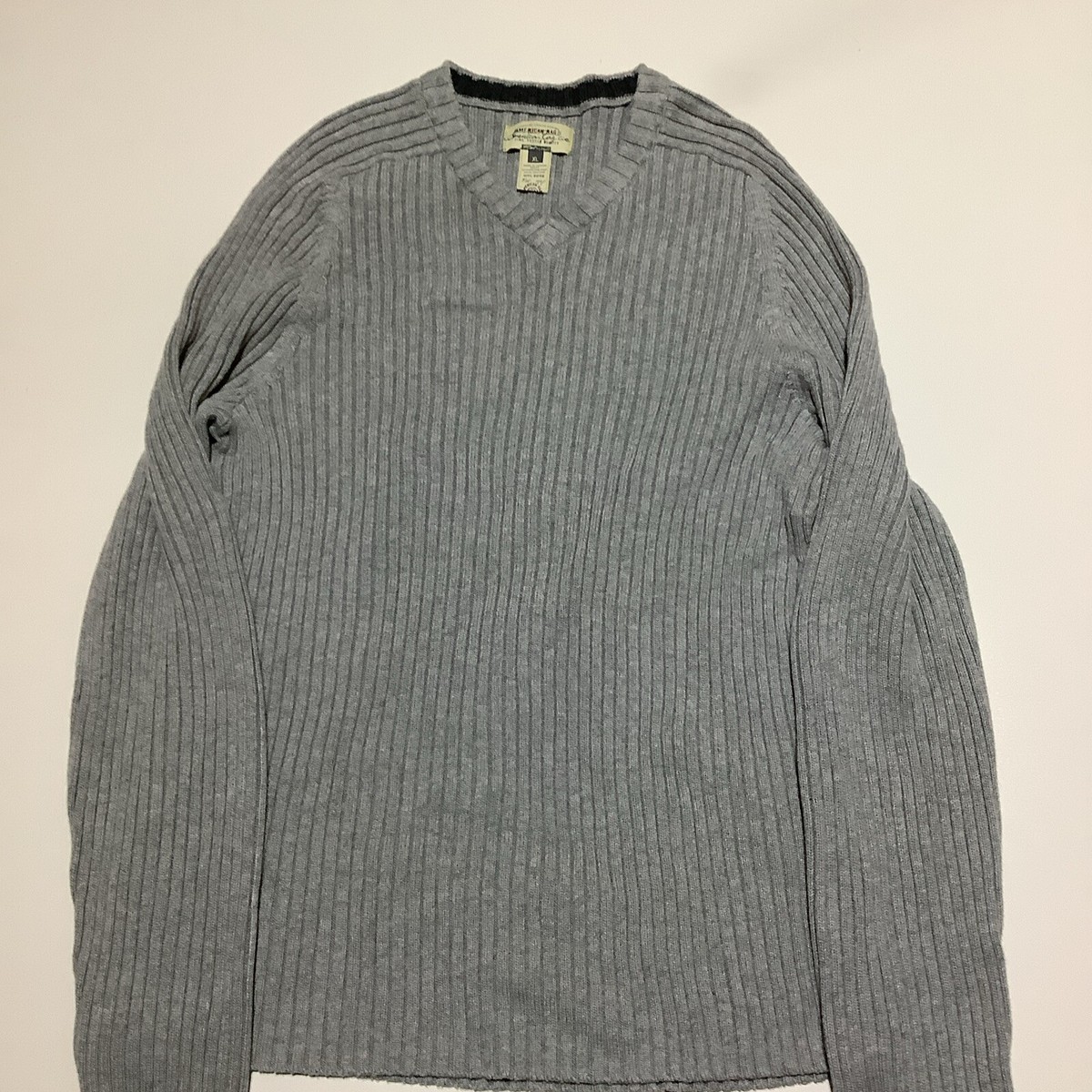 American Rag Cie Sweater Mens XL Large Gray Knit Pullover Cotton 