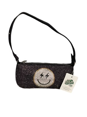 Skinnydip London Smiley Face Amber Smile Shoulder Bag - Black Shiny NEW 63