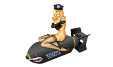 6" military nose art blonde pin up enforcer bumper sticker decal usa made