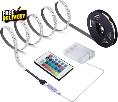 #ad #ad Battery Powered LED Strip Lights 24Keys Remote Controlled DIY Indoor and Outdoor $13.09