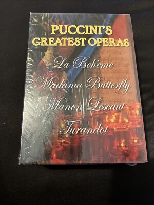Puccinis Greatest Operas - Box Set (DVD, 2006, 8-Disc Set) New But Torn Plastic