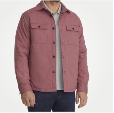 UNTUCKit Men's Button Shirt Jacket Flannel Lined Burgundy XL