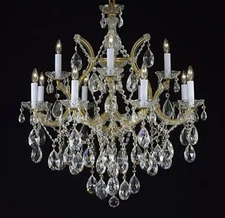 Maria Theresa Crystal Modern Gold Richmond Vanity Chandelier  Elegant 13 Lights