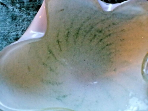 Vintage Aschenbecher Schmuck Schale Weißgold Glitzer Kunstglas 5" x 5,5" - Bild 9 von 11