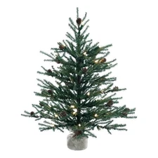 Vickerman 24" Carmel Pine Artificial Christmas Tree with LED Lights in Green