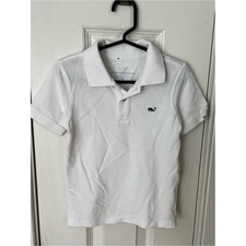 Vineyard Vines Boys White Polo with Navy Whale Embroidery