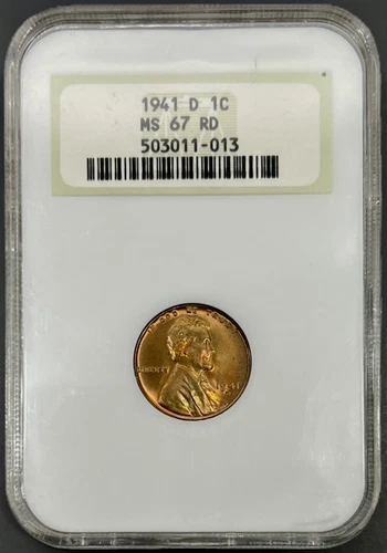 1941-D NGC MS67 “Fatty” Lincoln Wheat Cent 1c - Lustrous Old Holder