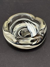 Vintage signierter GOLOGORSKI polnische Kunst Glas Wirbel Aschenbecher Schale signiert MCM schwer