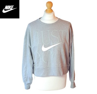 Nike Dri-Fit Crop Top Loose Fit Oversized Sweatshirt Damen Gr. S Just Do It