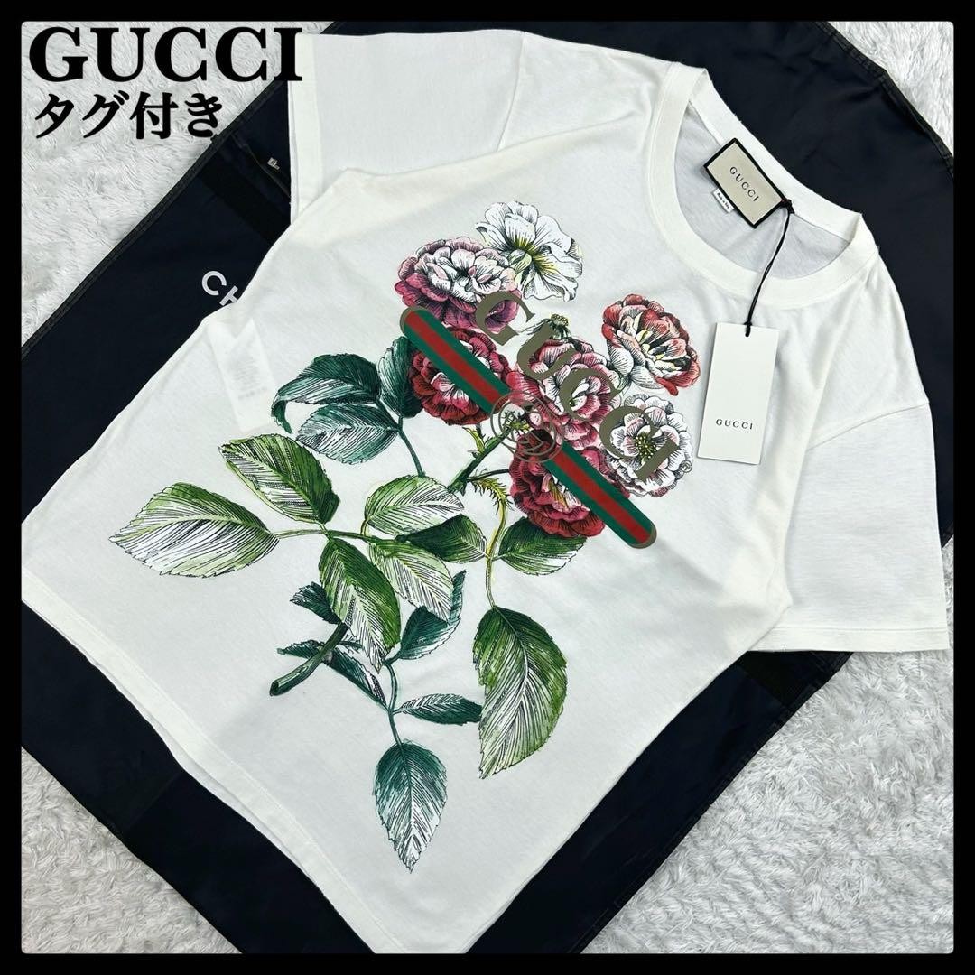 希少　GUCCI グッチ　tシャツ ボタニカル柄　花柄　46 オーバーサイズ 楽天市場】グッチ GUCCI メンズ Tシャツ カットソー ロゴ 半袖