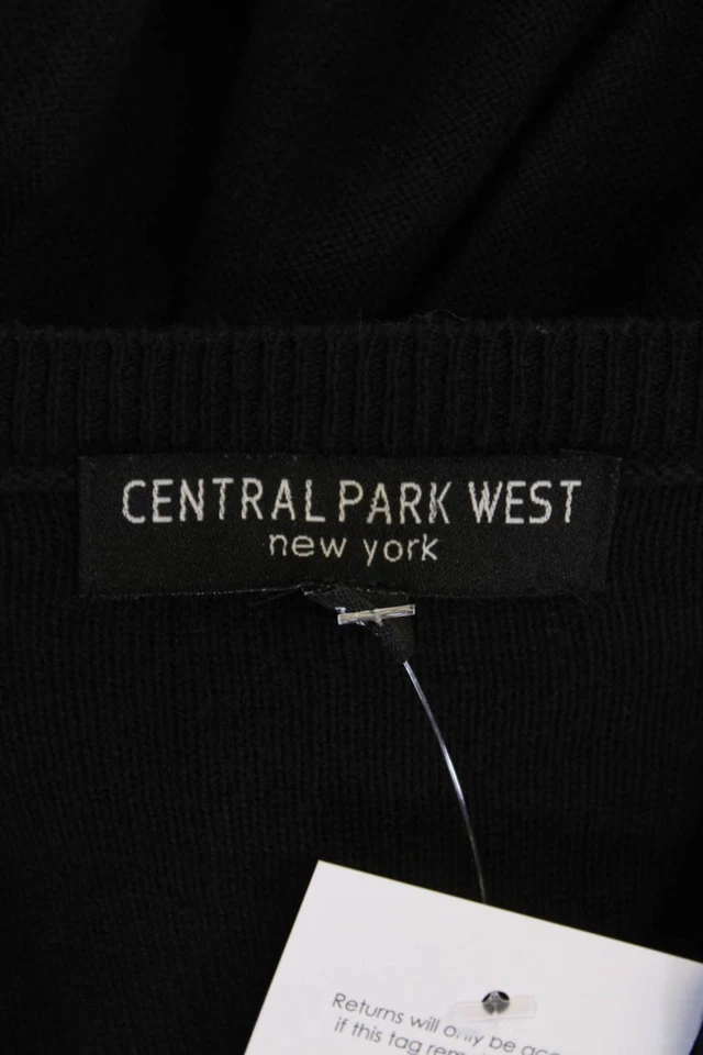 Suéter Top Pullover Top Negro Central Park West Mujer Mezcla Algodón Cuello en V Talla M Foto 4 de 4