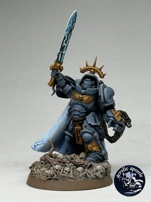 Warhammer 40k Space Marines Captain in Gravis Armor space wolves painted