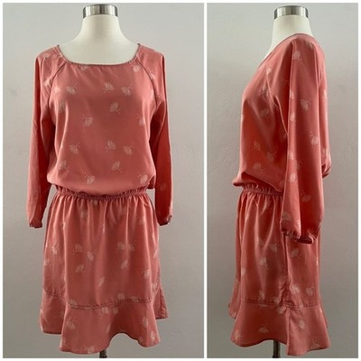 Joie Arryn B Dress Women's Small Pink Dandelion Floral Mini Ruffle Flowy Elastic