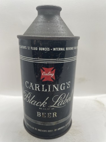 CARLING'S BLACK LABEL CONE TOP BEER CAN - 12 FL., OZ., - IRTP - CLEVELAND, OHIO