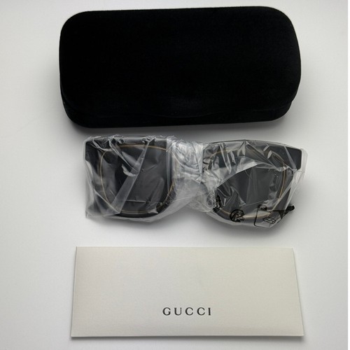 NUEVO Gafas de sol Gucci GG1136SA 001 negras grises unisex auténticas - Imagen 10 de 10