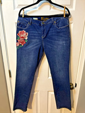 JEANS KUT from the kloth KATY BOYFIREND Bordados Rosa Talla 14 (36X32)
