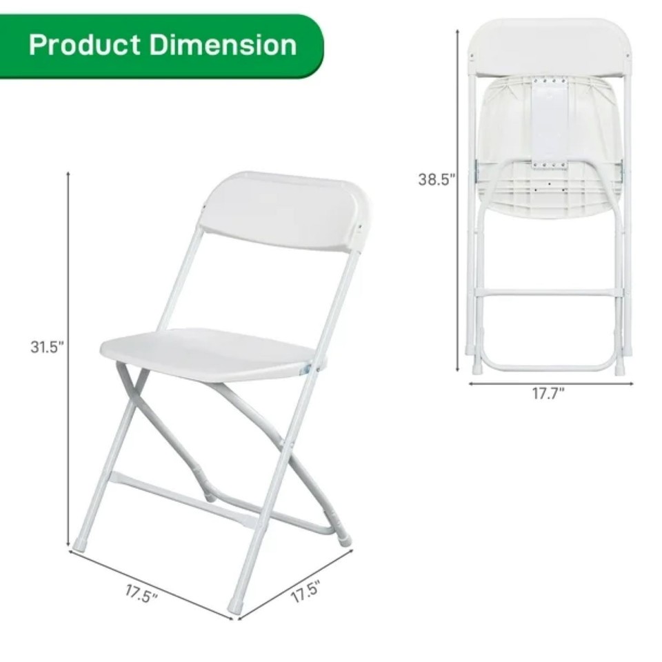 Ktaxon 4 Pack Portable Plastic Folding Chairs, Stackable Chairs for ...
